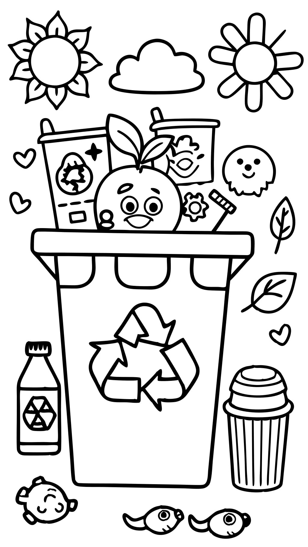 recycle coloring page